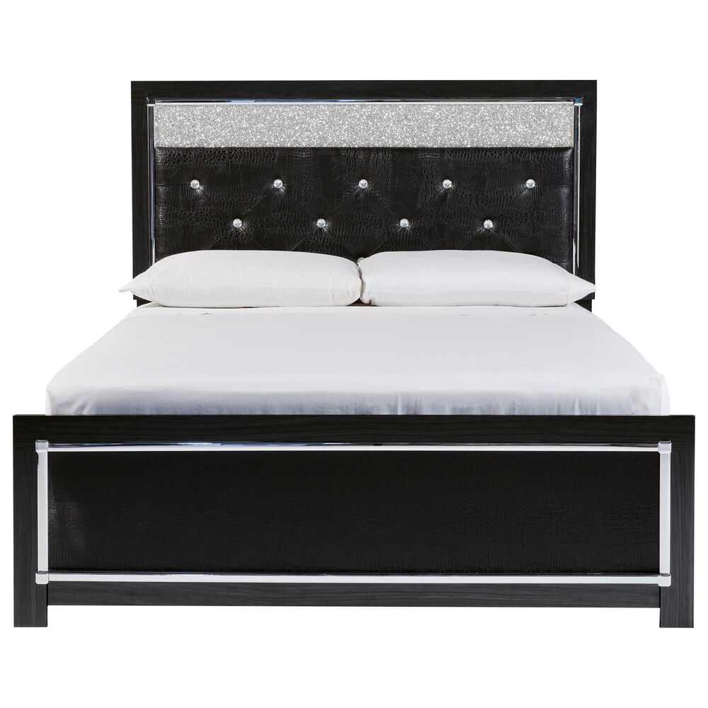 Ashley Kaydell Queen Uph Panel Bed in Dark Gray and Black, , large