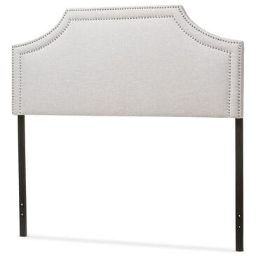 Baxton Studio Avignon King Upholstered Headboard in Greyish Beige, , large