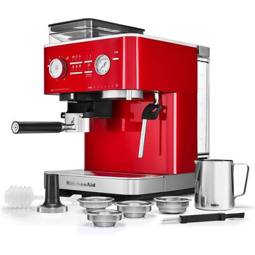 KitchenAid 2.5 Liters Semi Automatic Espresso Machine with Burr Grinder in Candy Apple Red, , large