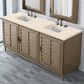 James Martin Vanities Portland 72" Double Bathroom Vanity in Whitewashed Walnut with 3 cm Eternal Marfil Quartz Top and Rectangular Sinks, , large