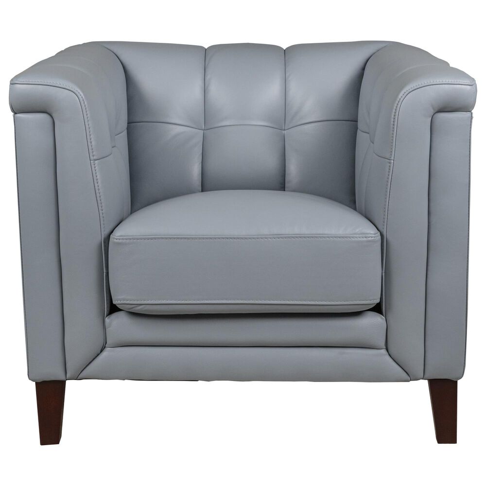 Hydeline Arvo Leather Accent Chair in Spa Blue, , large