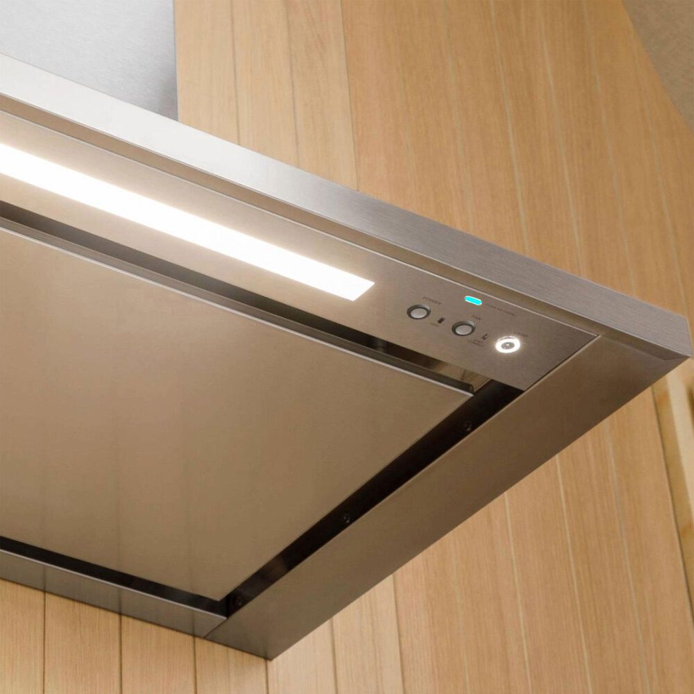 Monogram 48&quot; Wall-Mounted Pyramid Chimney Vent Hood with Air Quality Sensors in Stainless Steel, , large