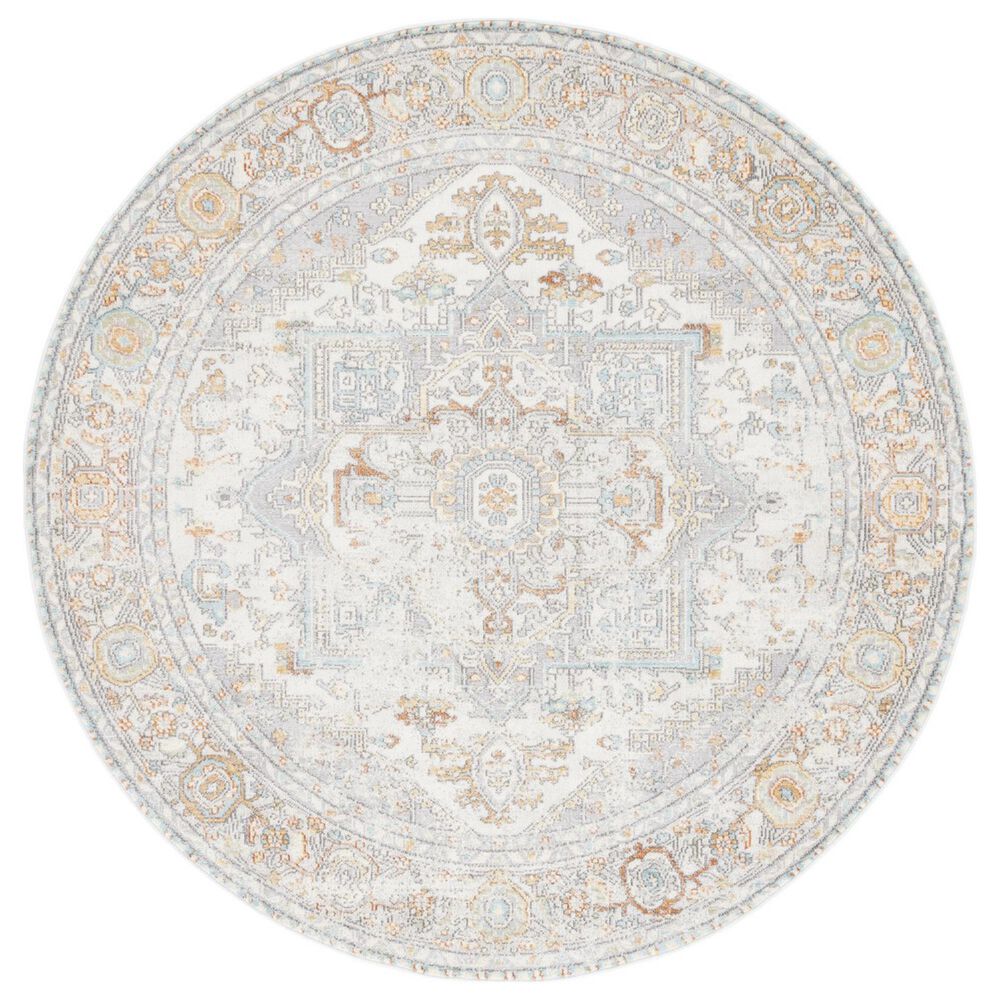 Safavieh Aria 6"7" Round Beige and Gray Area Rug, , large