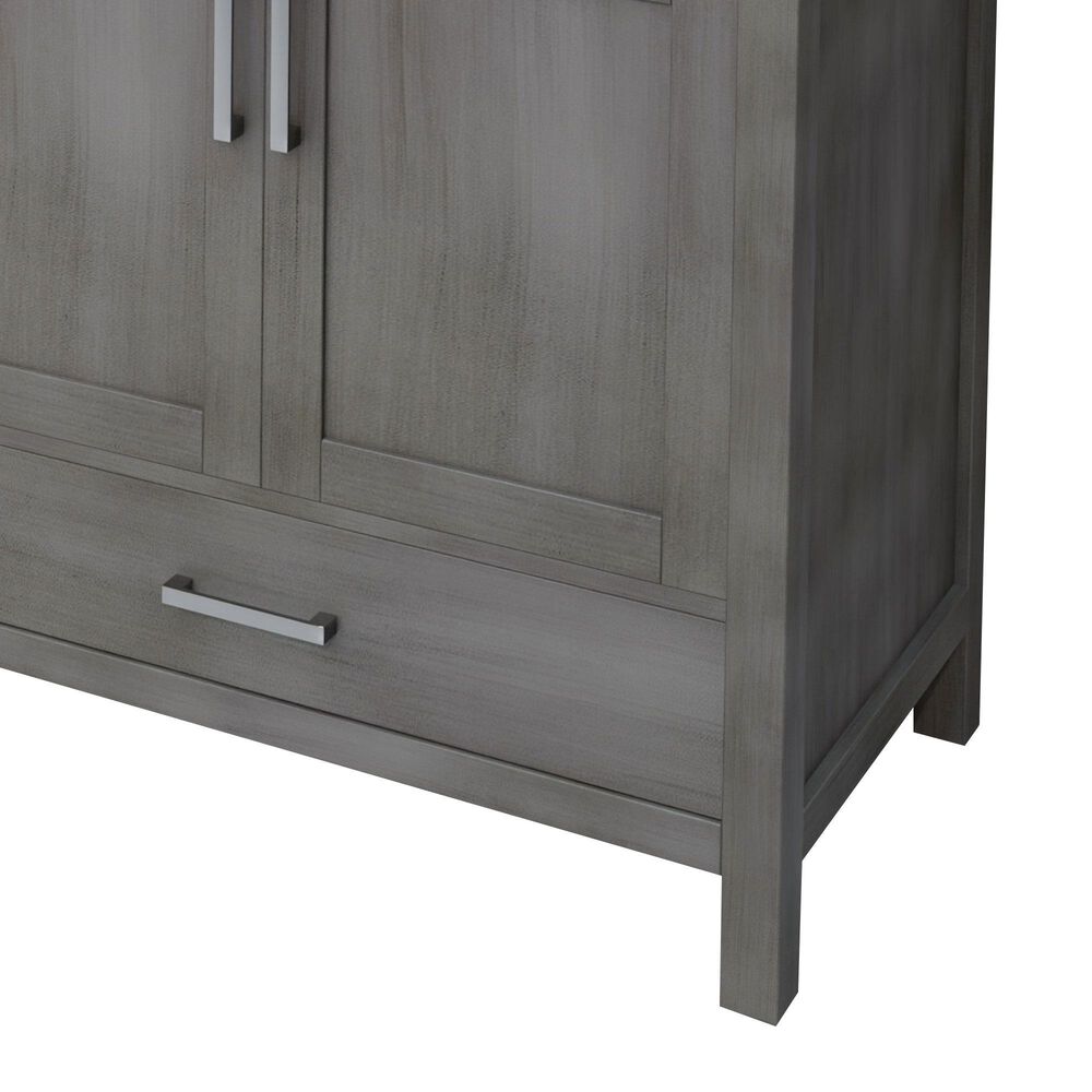 Lexora Home Jacques 80" Double Bathroom Vanity in Distressed Grey with 2 cm White Carrara Marble Top and Rectangular Sinks, , large