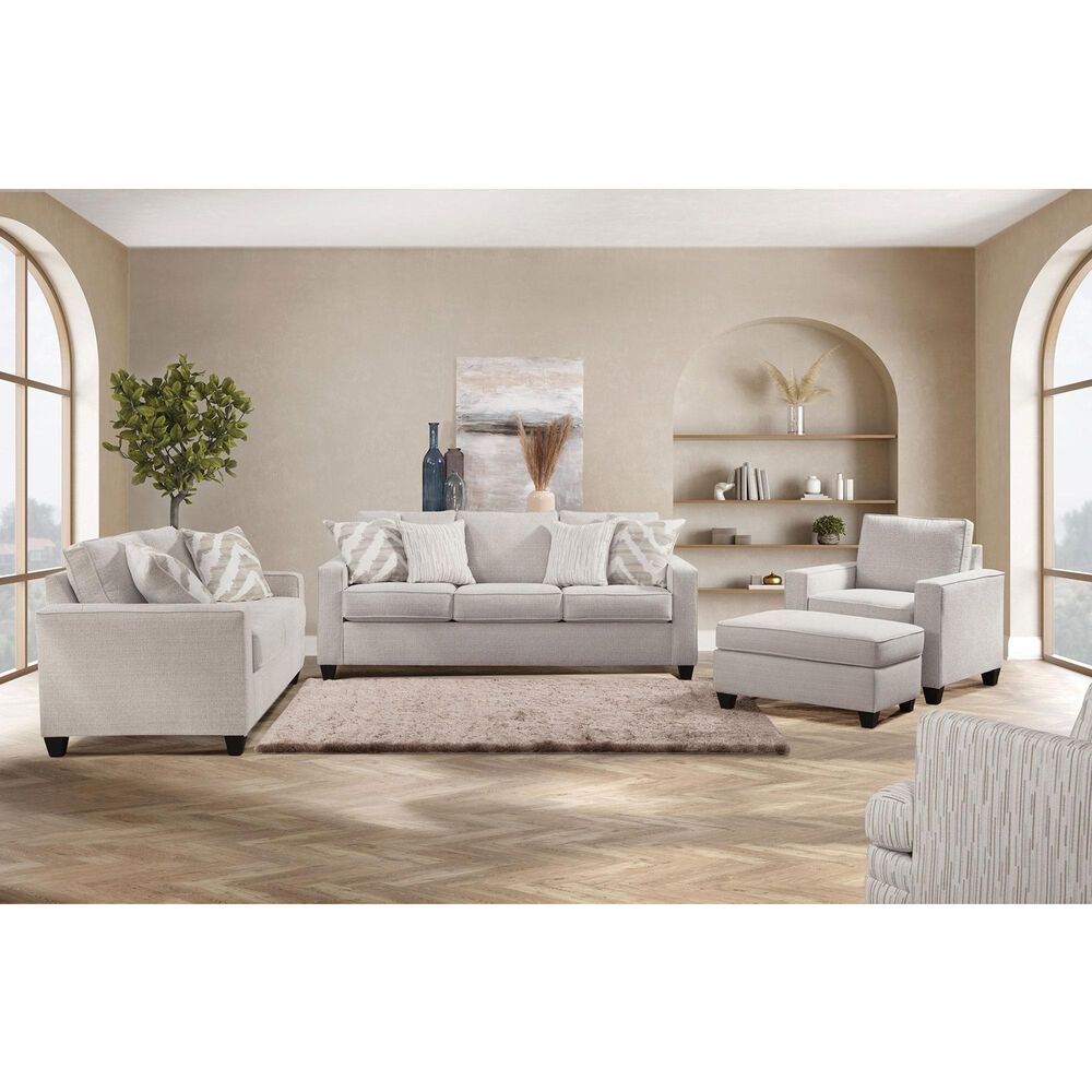 Northwestern Carmine Ottoman in Pebble, , large