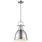 Golden Lighting Duncan Small Pendant with Rod in Pewter with a Pewter Shade, , large