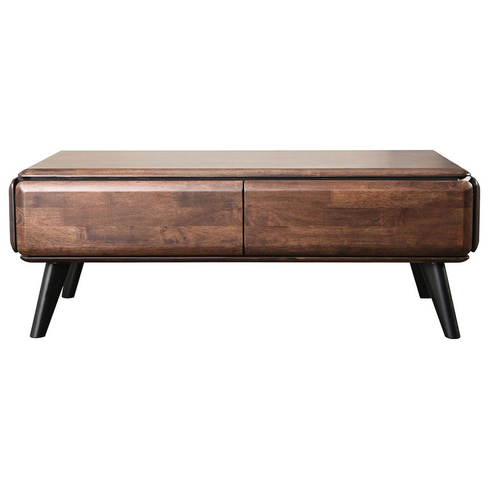 Furniture of America Coffee Table with Storage Drawers in Rich Walnut, , large