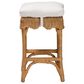 Baxton Studio Muy Scallop Rattan Counter Stool in Honey, , large