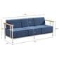 Sunwell Garden 3-Seater Patio Sofa in Blue, , large