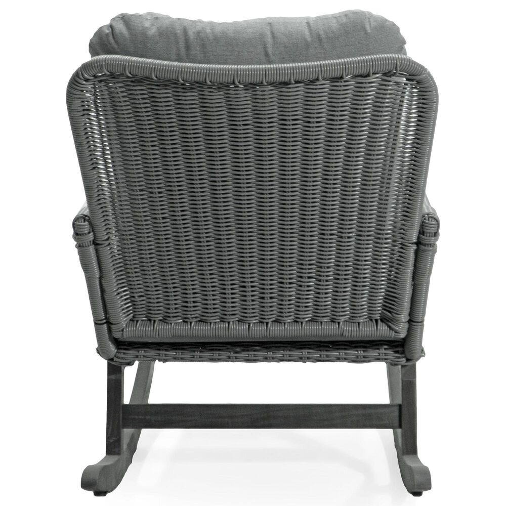 Hearth and Haven Minimalist Patio Rocking Chair with Cushions and Wood Frame in Gray, , large