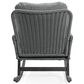 Hearth and Haven Minimalist Patio Rocking Chair with Cushions and Wood Frame in Gray, , large