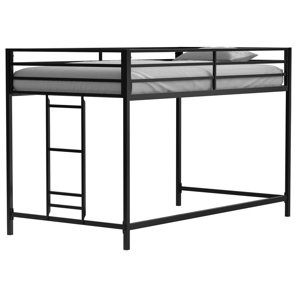 Hearth and Haven Adam Twin Loft Bunk Bed in Black, , large