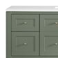 James Martin Vanities Breckenridge 60" Single Bathroom Vanity in Smokey Celadon with 3 cm White Zeus Quartz Top and Rectangular Sink, , large