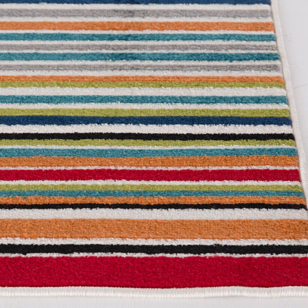 Central Oriental Terrace Tropic Santee 7&#39;10&quot; x 9&#39;10&quot; Red and Blue Area Rug, , large