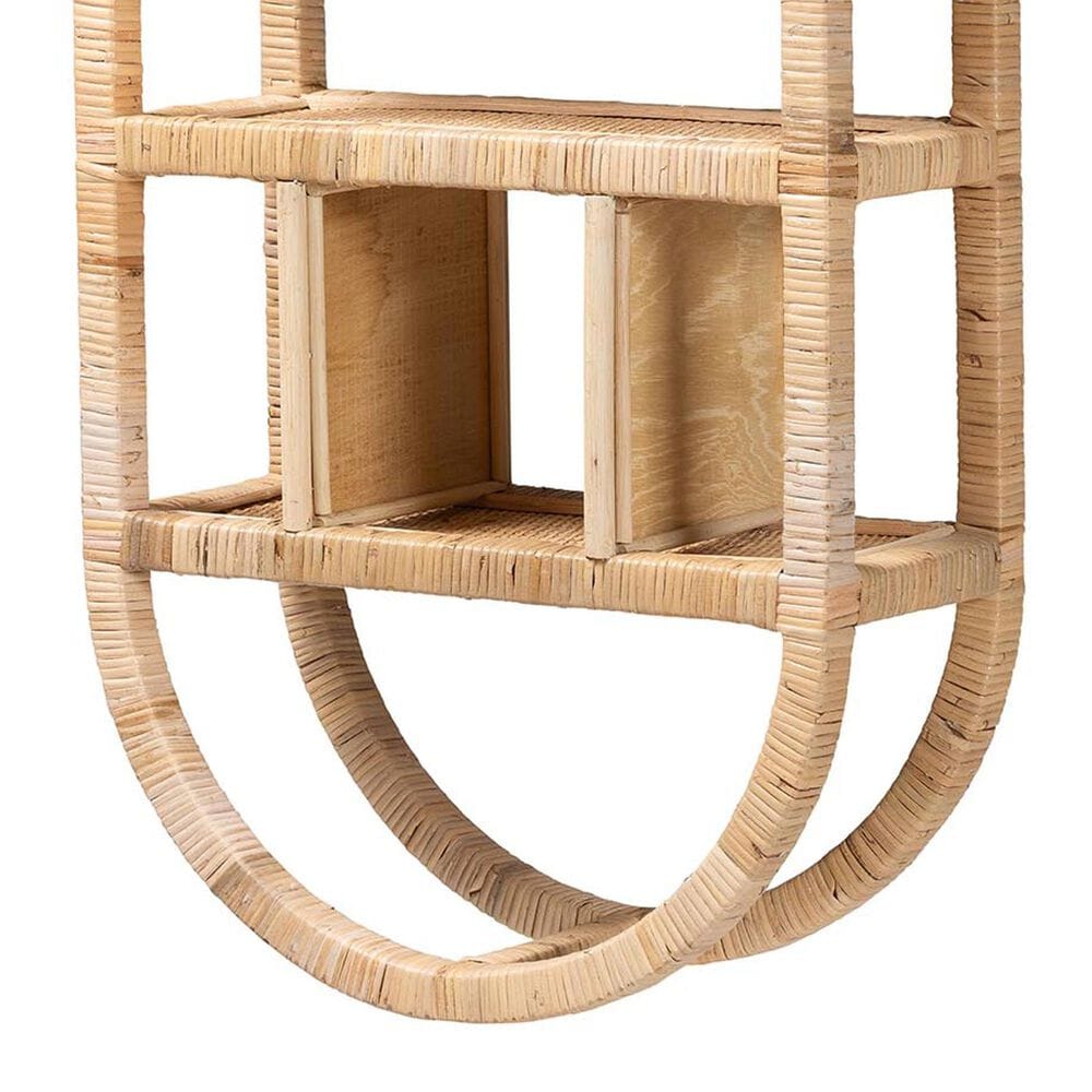 Baxton Studio Labonita 42" Arched Wall Shelf in Natural Brown, , large
