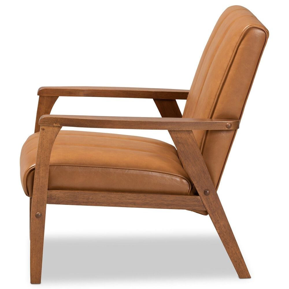 Baxton Studio Nikko Lounge Chair in Tan, , large