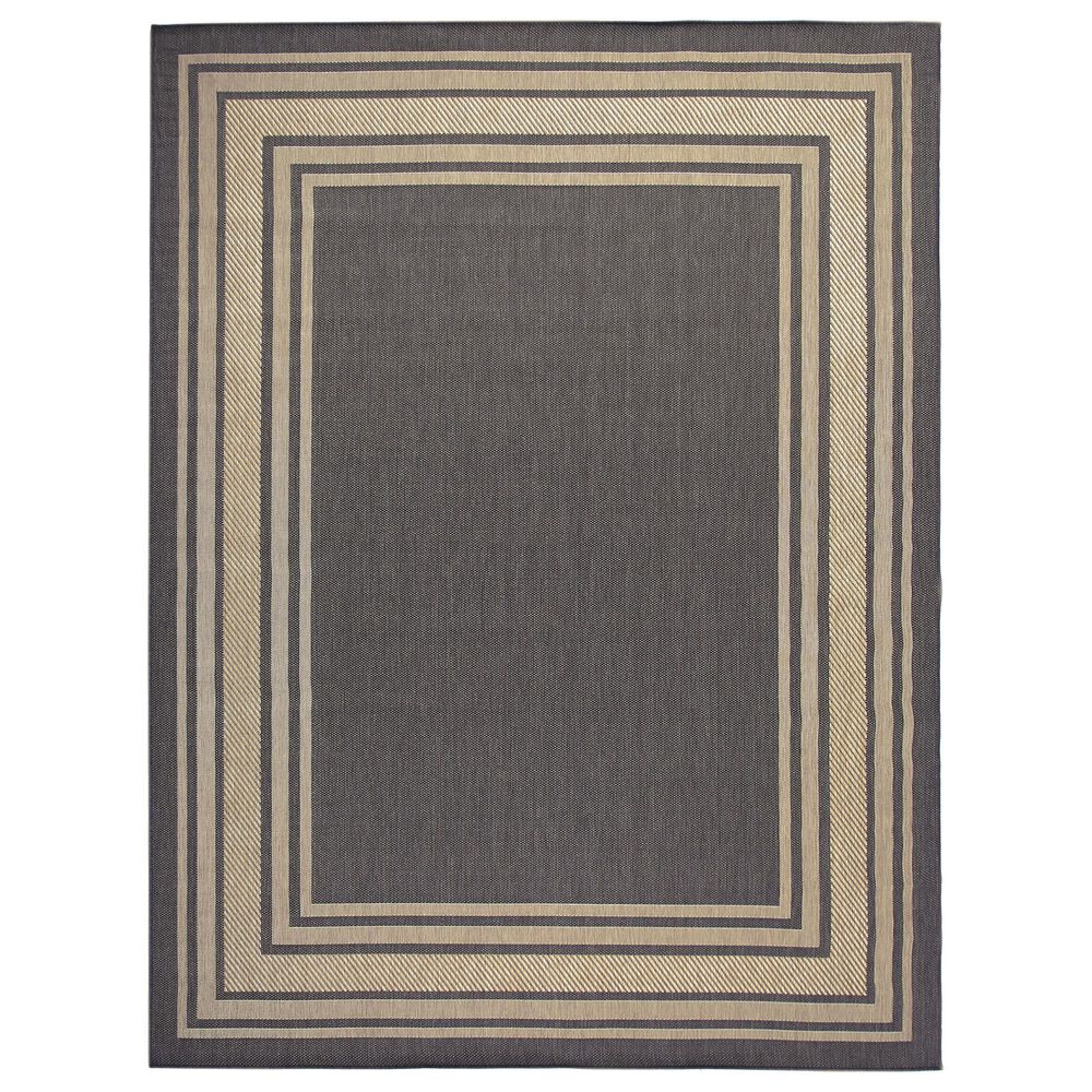 Nourison Horizon HOZ03 Charcoal 10" x 14" Indoor/Outdoor Area Rug, , large