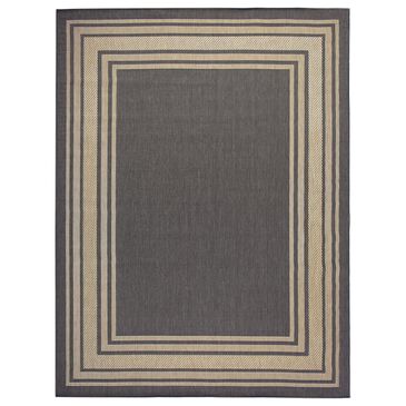 Nourison Horizon HOZ03 Charcoal 10" x 14" Indoor/Outdoor Area Rug, , large