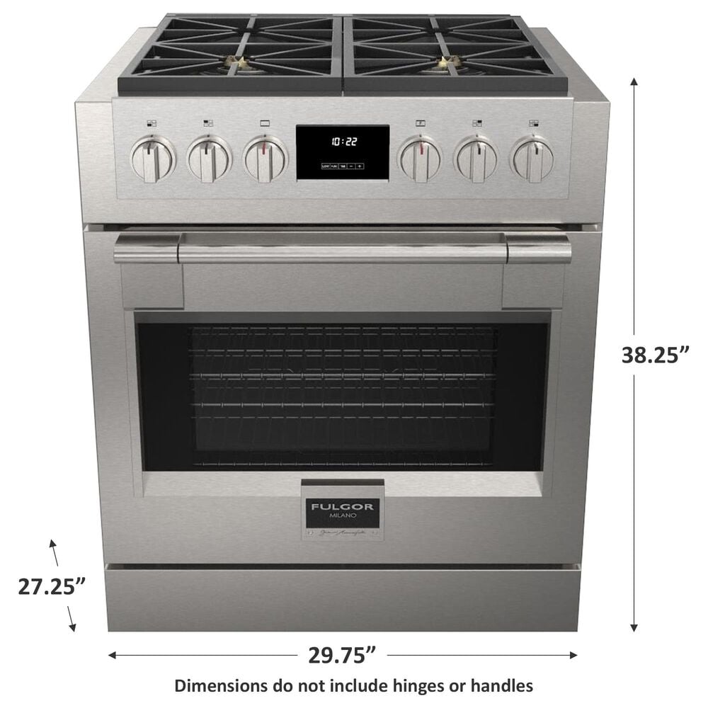 Fulgor Milano Sofia 3.6 Cu. Ft. 30&quot; Professional Dual Fuel Range in Stainless Steel, , large