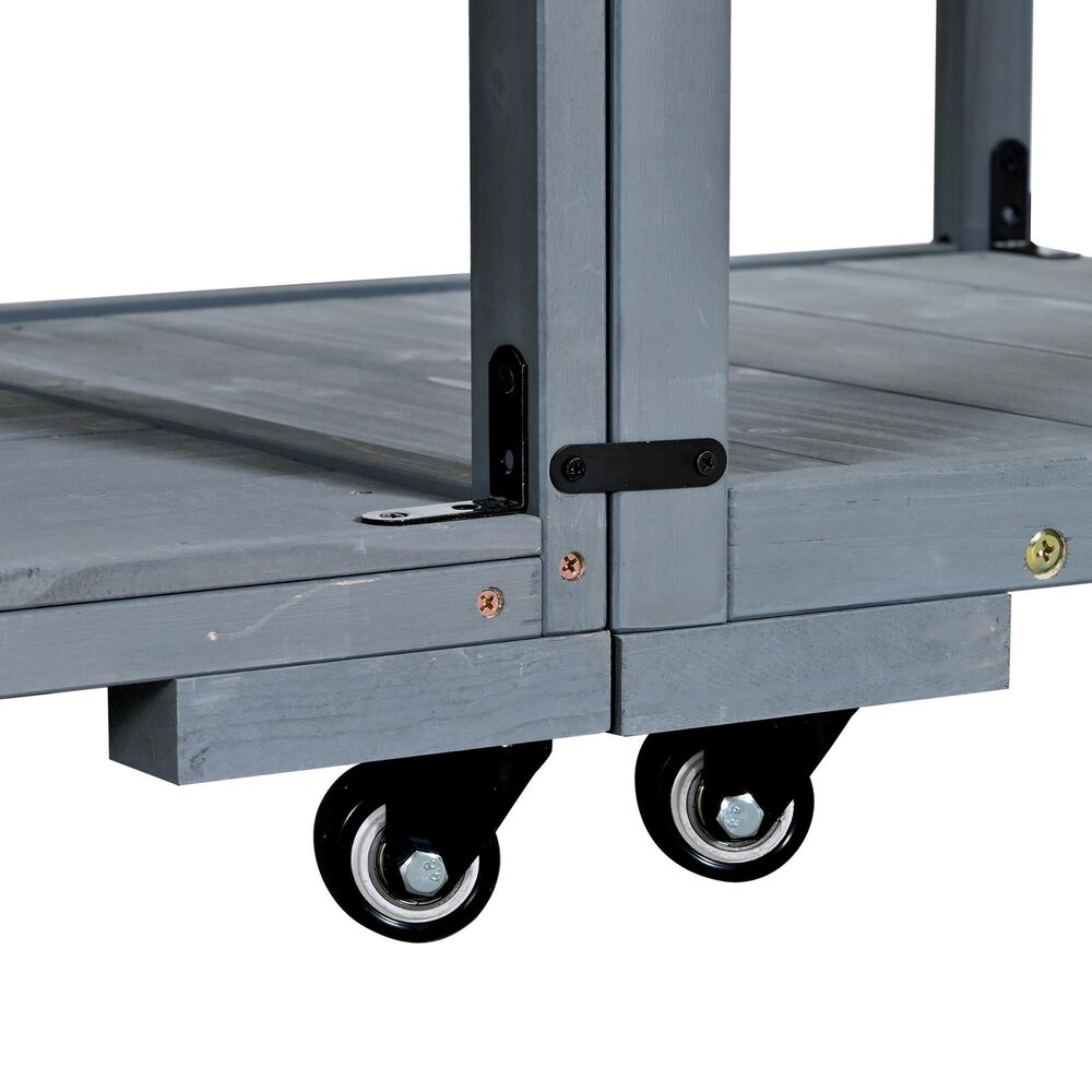 HOMLUX 62.3'' Outdoor Kitchen Island in Gray, , large