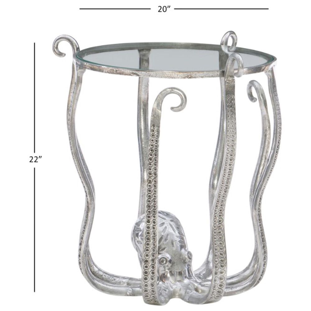 Linon Home Decor Octiana Octopus End Table in Silver, , large