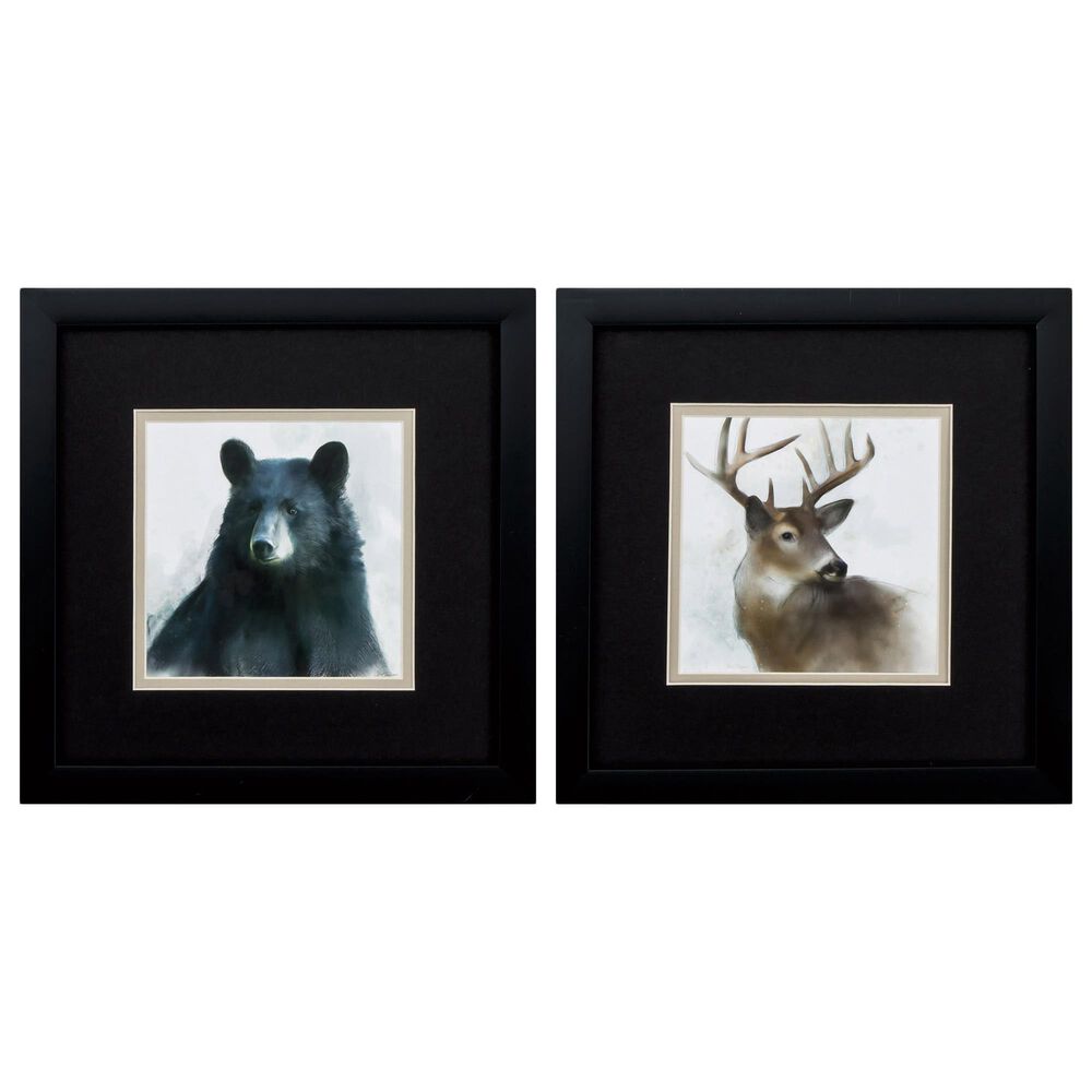 Propac Bear Deer Wall Art in Black/White (Set of 2), , large
