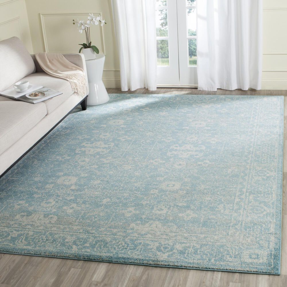 Safavieh Evoke EVK270D 10&#39; x 14&#39; Light Blue and Ivory Area Rug, , large