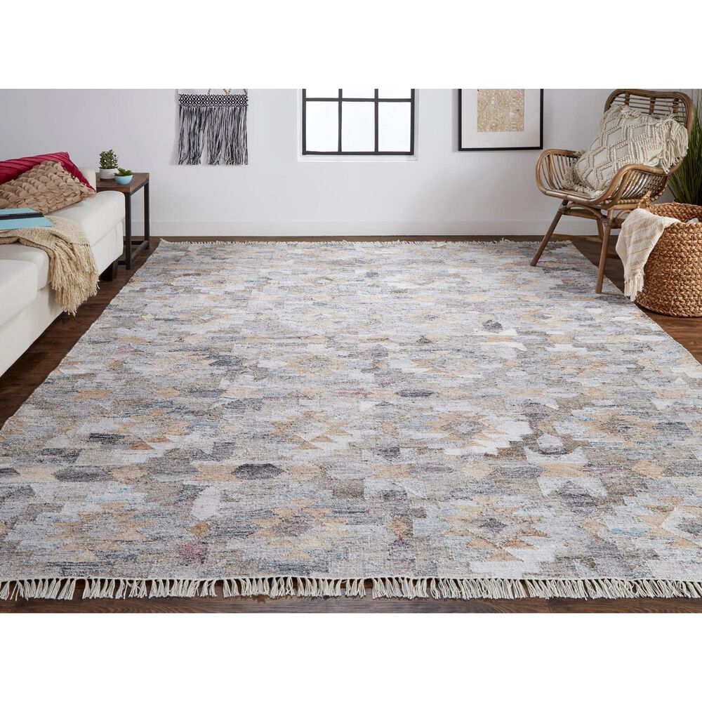 Feizy Beckett 3&#39;6&quot; x 5&#39;6&quot; Gray and Multicolor Area Performance Rug, , large