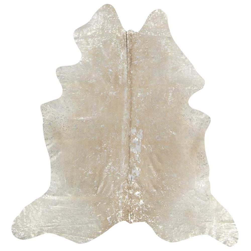 Nourison Couture BR100 5" x 8" Beige and Silver Hide Area Rug, , large