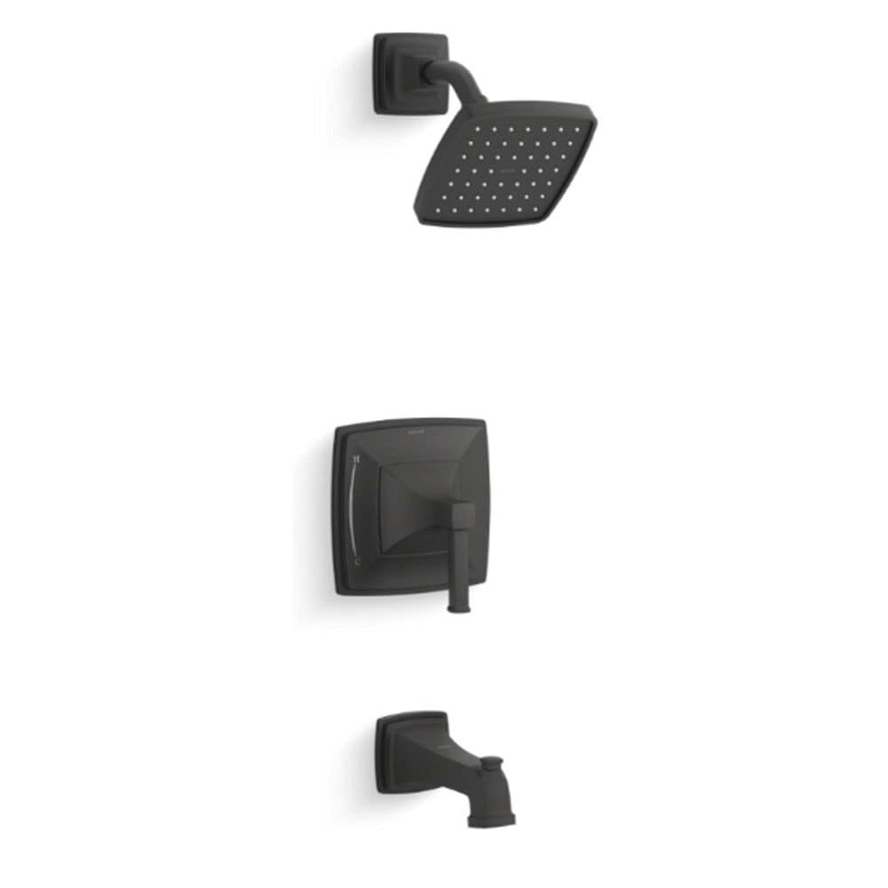 Kohler Riff Rite-Temp Bath and Shower Trim Kit in Matte Black, , large