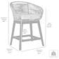Armen Living Tutti Frutti Patio Counter Height Bar Stool with Light Gray Cushion in Black, , large
