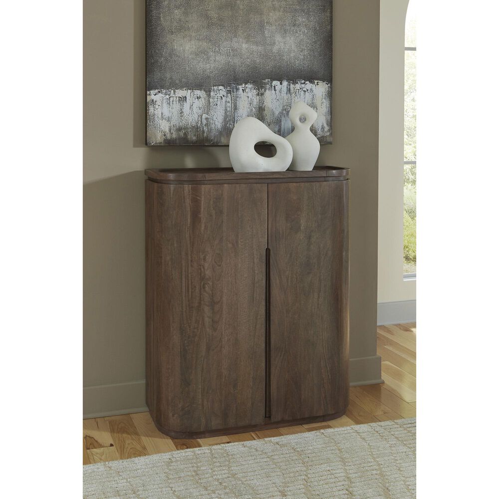 Ashley Landermont Bar Cabinet in Medium Brown, , large