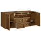 James Martin Laurent 60" Double Bathroom Vanity in Honey Oak with 3 cm White Zeus Silestone Top and Rectangular Sinks, , large