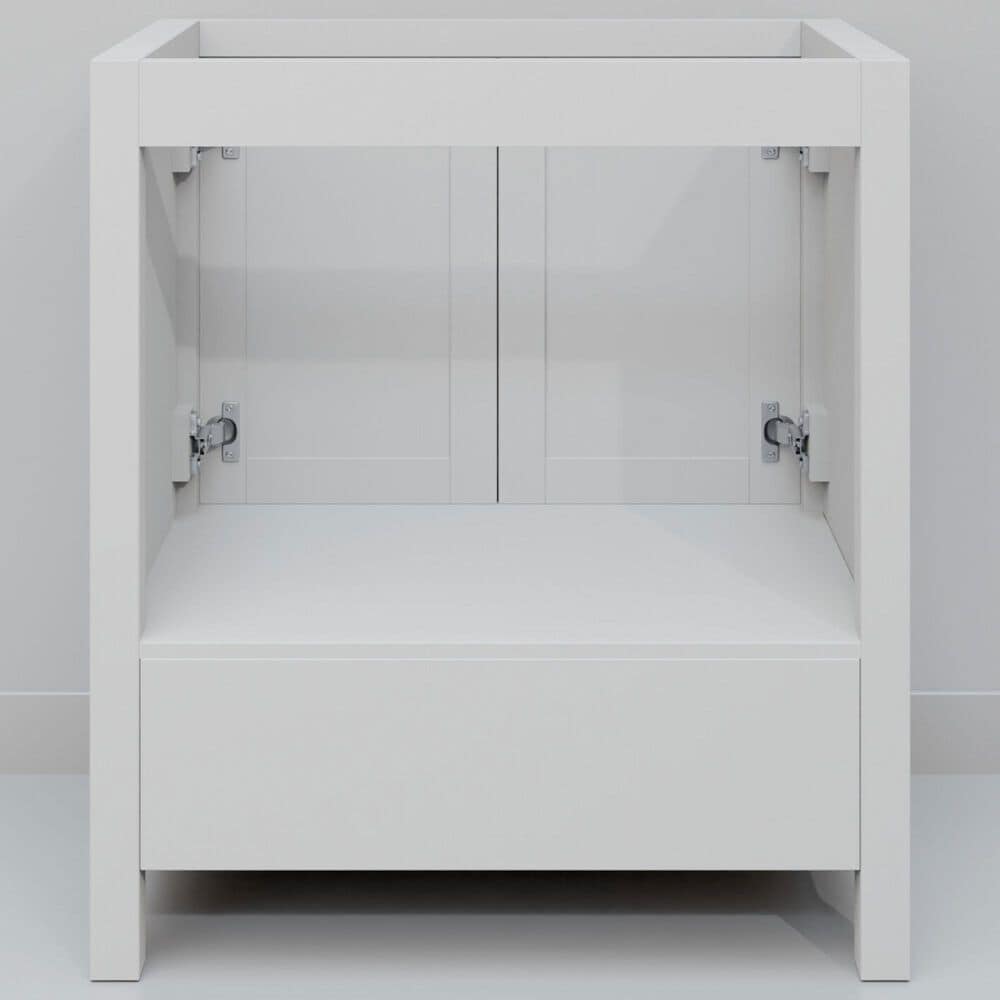 Lexora Home Jacques 30" Single Bathroom Vanity in White with 2 cm White Carrara Marble Top and Rectangular Sink, , large