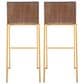 LumiSource Mason Mara Barstool with Grey Cushion in Gold and Walnut (Set of 2), , large