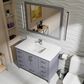 Lexora Home Jacques 48" Single Bathroom Vanity in Dark Grey with 2 cm White Cultured Marble Top and Rectangular Sink, , large