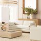 Jennifer Taylor Home Pasadena Stationary Sofa in French Beige Velvet, , large