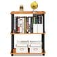 HOMLUX 3-Tier Compact Open Storage Bookshelf in Light Cherry and Black, , large