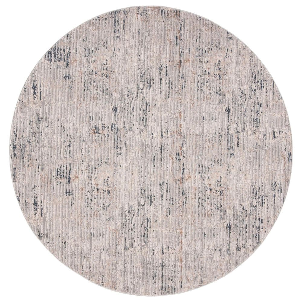 Safavieh Invista 6"7" Round Cream and Charcoal Area Rug, , large