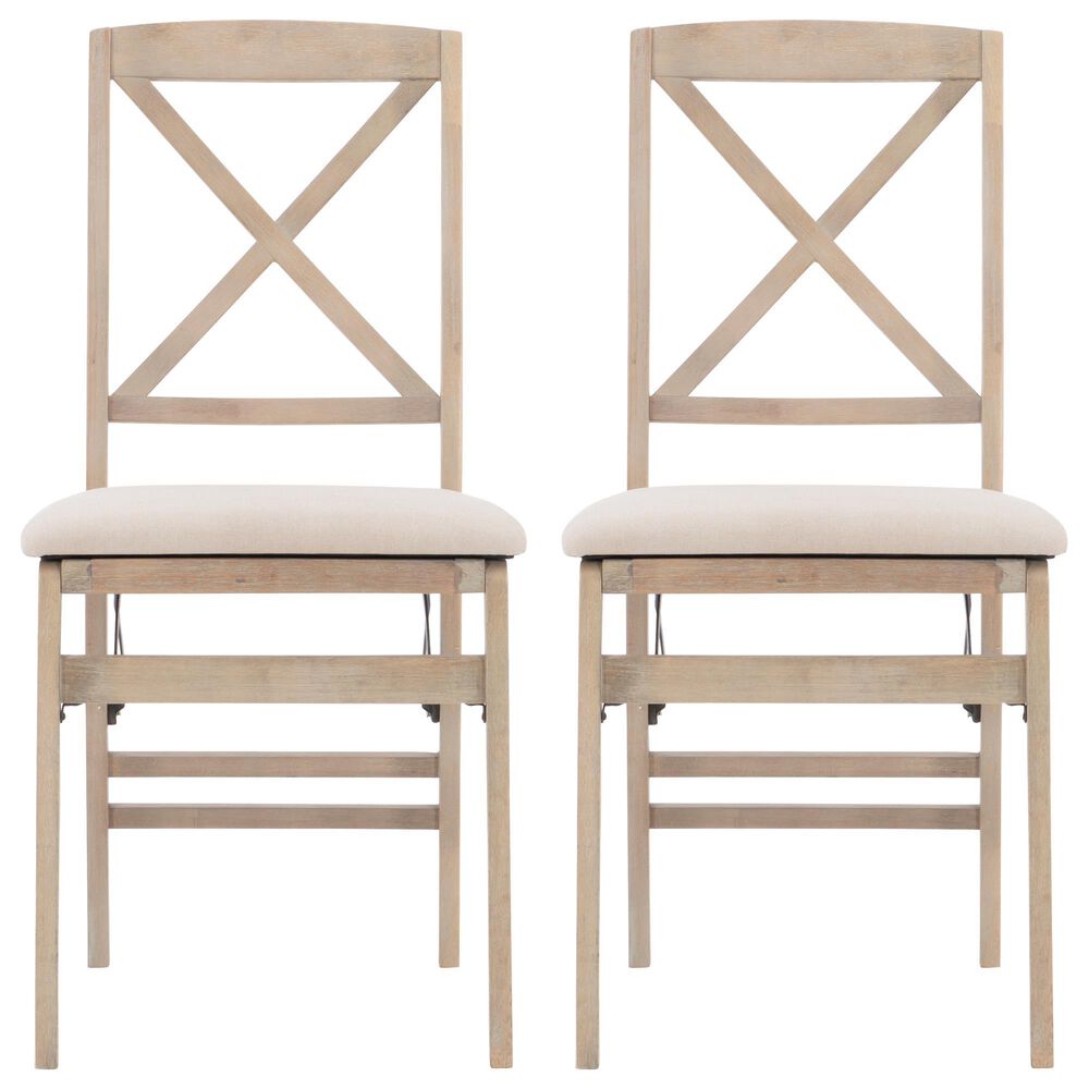 Linon Home Decor Triena X-Back Folding Side Chair in Grey Wash (Set of 2), , large
