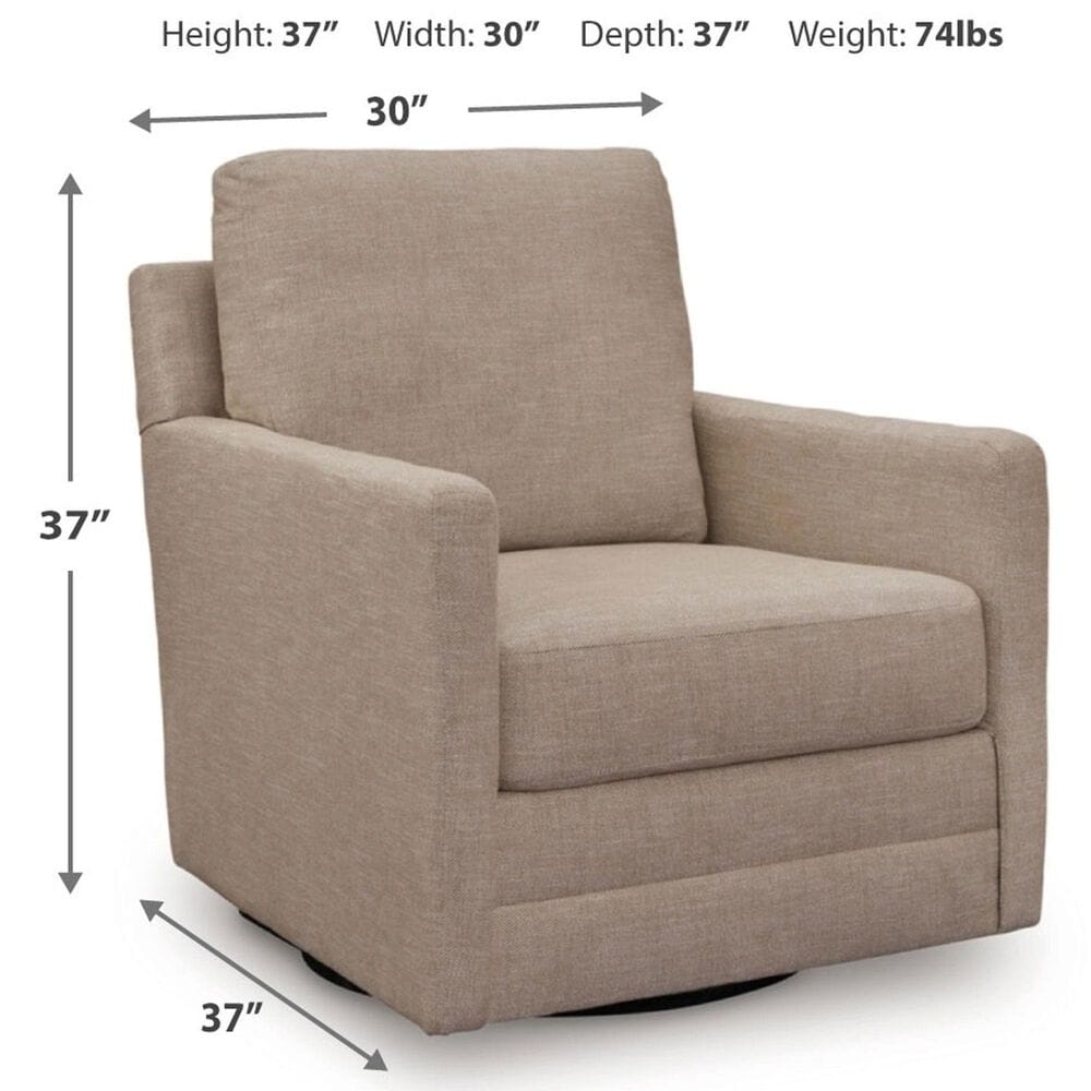 Ashley Freybourne Swivel Accent Chair in Twill, , large