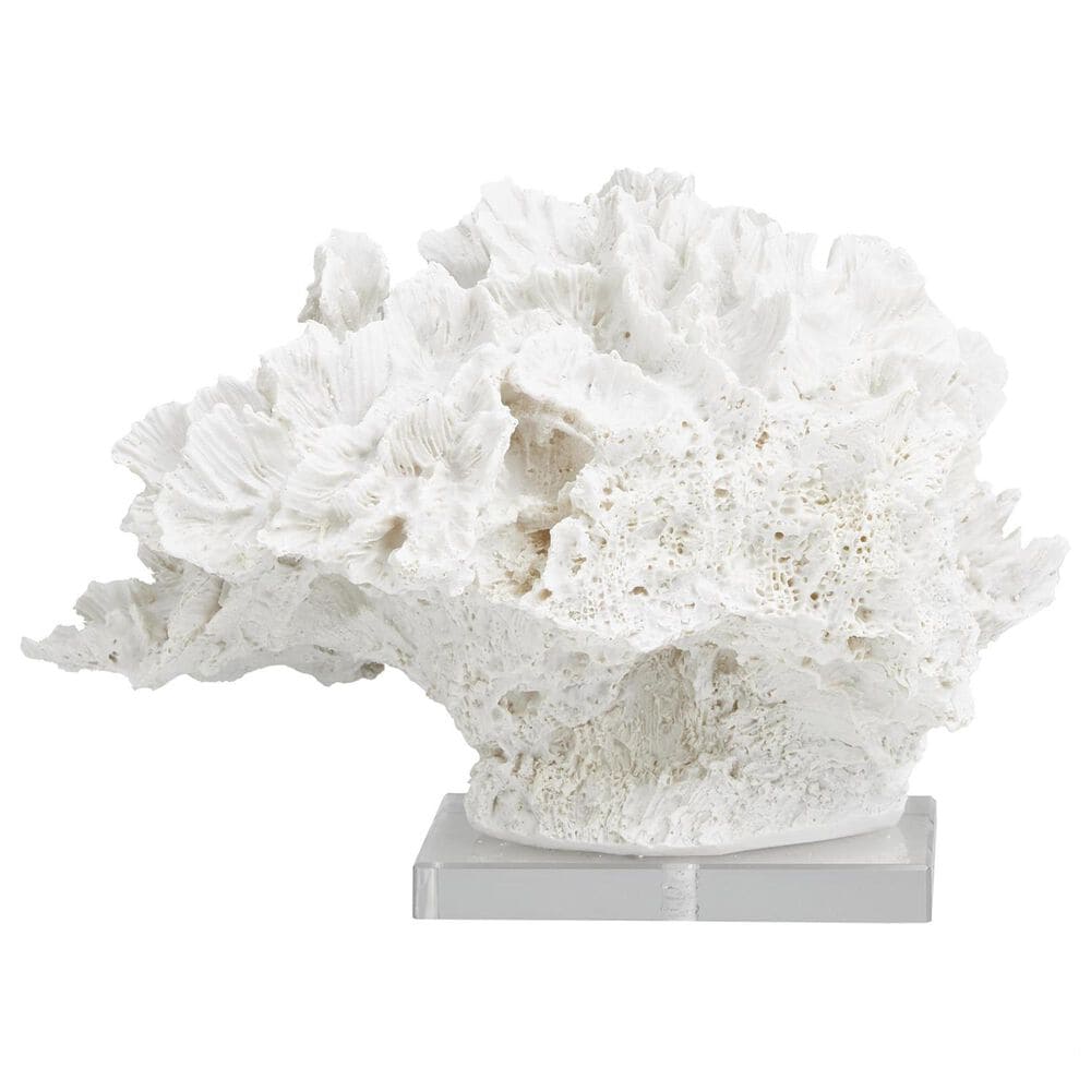 Maple and Jade Coral Decorative Sculpture in Textured White and Clear, , large