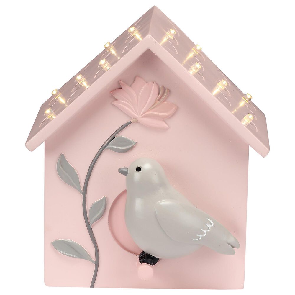 Lambs and Ivy Petals Table Top Night Light LED Lamp in Pink and Gray, , large