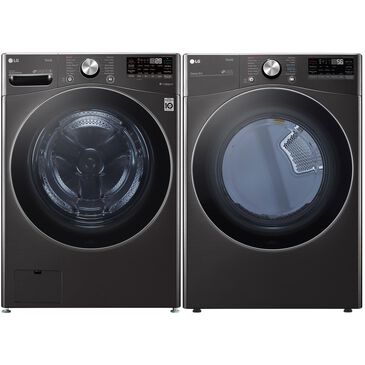 LG 5.0 Cu. Ft. Front Load Washer and 7.4 Cu. Ft. Electric Dryer with TurboWash 360 Laundry Pair in Black Steel, , large