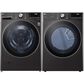 LG 5.0 Cu. Ft. Front Load Washer and 7.4 Cu. Ft. Electric Dryer with TurboWash 360 Laundry Pair in Black Steel, , large