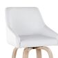 LumiSource Hannah Swivel Bar Stool with White Faux Leather Upholstery in Whitewashed and Black (Set of 2), , large