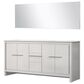 Lexora Home Lafarre 72" Double Bathroom Vanity in White with 2 cm White Cultured Marble Top, Rectangular Sinks and 70" Mirror, , large