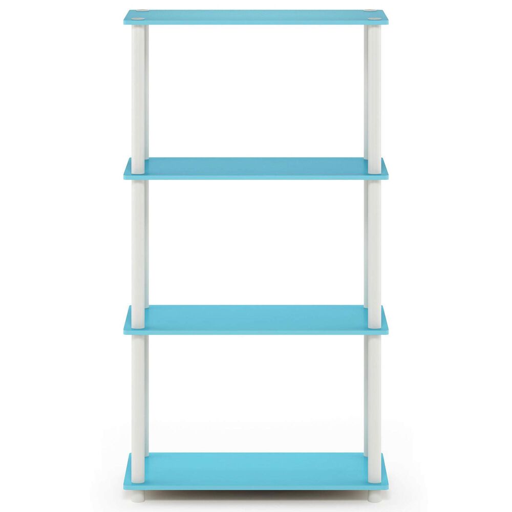HOMLUX Turn-N-Tube 4-Tier Multipurpose Shelf Display Rack in Light Blue and White, , large