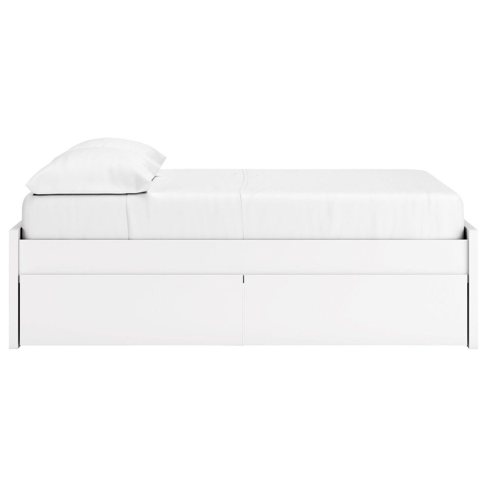 Ashley Onita Full Platform Bed with No Headboard and 2 Side Storage in White, , large