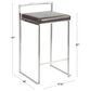 LumiSource Fuji Stackable Counter Stool with Black Faux Leather Cushion in Black (Set of 2), , large